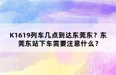 K1619列车几点到达东莞东？东莞东站下车需要注意什么？
