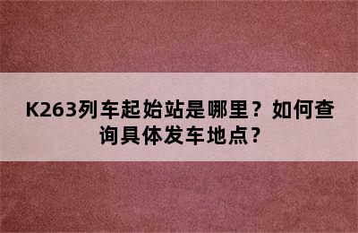 K263列车起始站是哪里？如何查询具体发车地点？