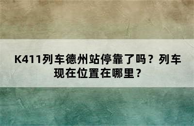 K411列车德州站停靠了吗？列车现在位置在哪里？