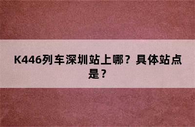 K446列车深圳站上哪？具体站点是？