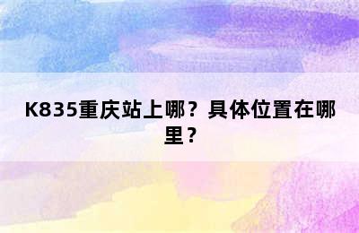 K835重庆站上哪？具体位置在哪里？