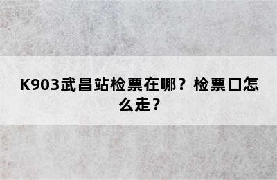 K903武昌站检票在哪？检票口怎么走？