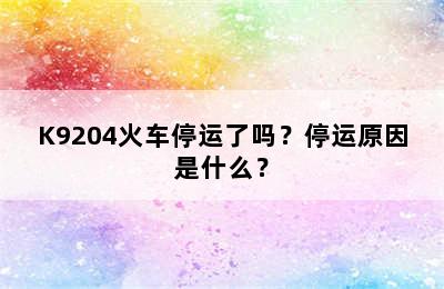 K9204火车停运了吗？停运原因是什么？