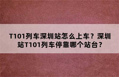 T101列车深圳站怎么上车？深圳站T101列车停靠哪个站台？