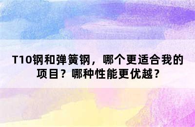 T10钢和弹簧钢，哪个更适合我的项目？哪种性能更优越？