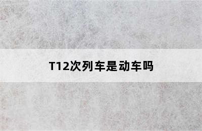 T12次列车是动车吗