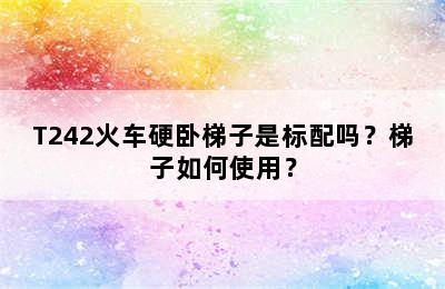 T242火车硬卧梯子是标配吗？梯子如何使用？