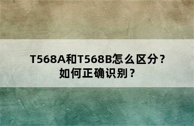 T568A和T568B怎么区分？如何正确识别？