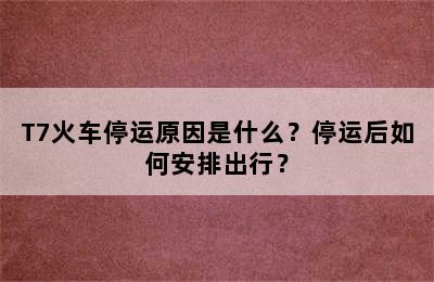 T7火车停运原因是什么？停运后如何安排出行？