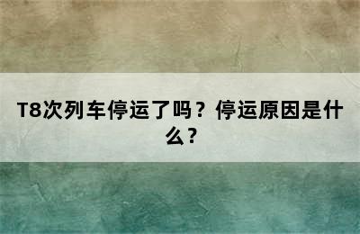 T8次列车停运了吗？停运原因是什么？