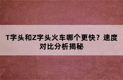 T字头和Z字头火车哪个更快？速度对比分析揭秘