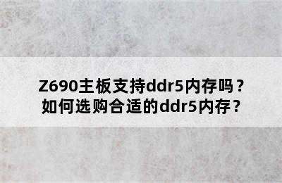 Z690主板支持ddr5内存吗？如何选购合适的ddr5内存？