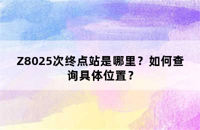 Z8025次终点站是哪里？如何查询具体位置？