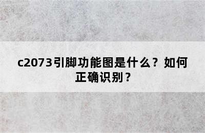 c2073引脚功能图是什么？如何正确识别？