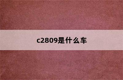 c2809是什么车