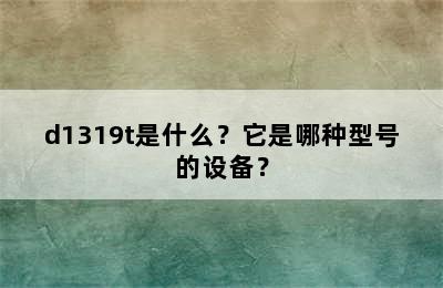 d1319t是什么？它是哪种型号的设备？