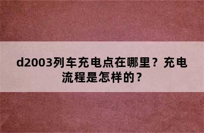 d2003列车充电点在哪里？充电流程是怎样的？