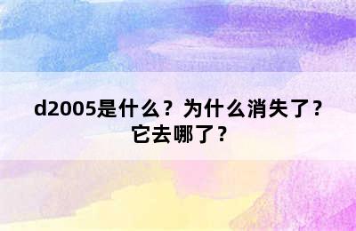 d2005是什么？为什么消失了？它去哪了？