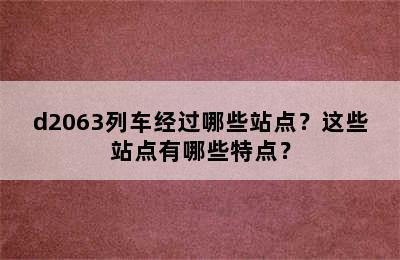 d2063列车经过哪些站点？这些站点有哪些特点？