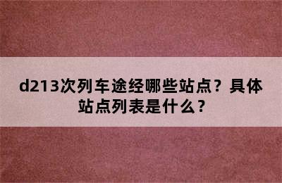 d213次列车途经哪些站点？具体站点列表是什么？