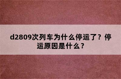 d2809次列车为什么停运了？停运原因是什么？