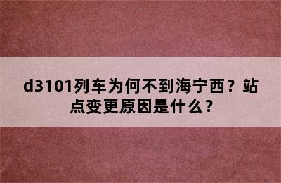 d3101列车为何不到海宁西？站点变更原因是什么？