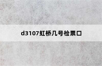 d3107虹桥几号检票口