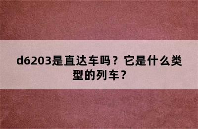 d6203是直达车吗？它是什么类型的列车？