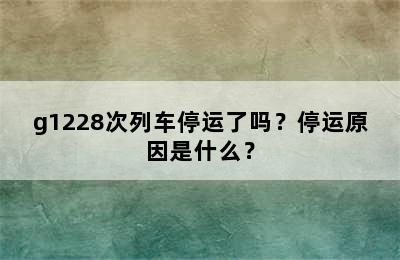 g1228次列车停运了吗？停运原因是什么？