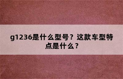 g1236是什么型号？这款车型特点是什么？