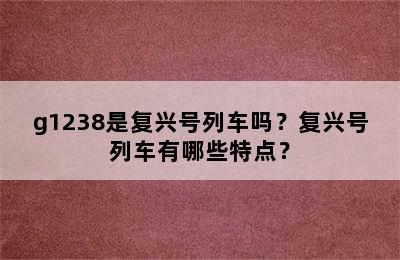 g1238是复兴号列车吗？复兴号列车有哪些特点？