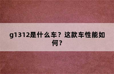 g1312是什么车？这款车性能如何？