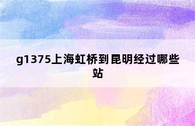 g1375上海虹桥到昆明经过哪些站