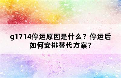 g1714停运原因是什么？停运后如何安排替代方案？