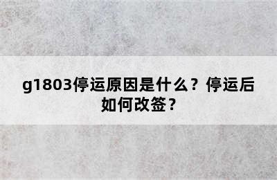 g1803停运原因是什么？停运后如何改签？