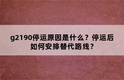 g2190停运原因是什么？停运后如何安排替代路线？