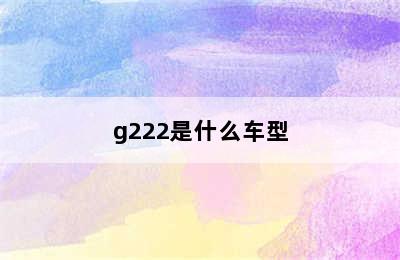 g222是什么车型