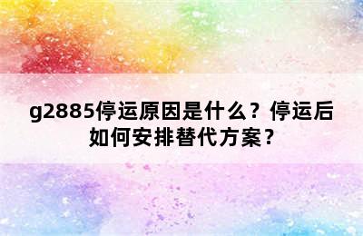 g2885停运原因是什么？停运后如何安排替代方案？
