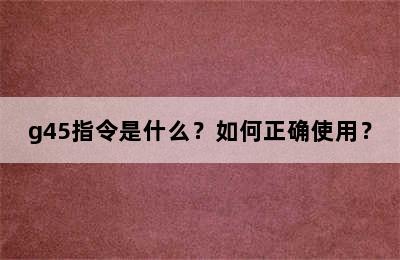 g45指令是什么？如何正确使用？