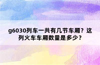 g6030列车一共有几节车厢？这列火车车厢数量是多少？