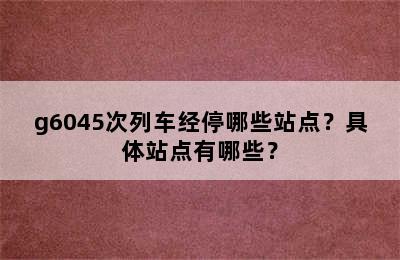 g6045次列车经停哪些站点？具体站点有哪些？