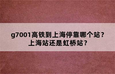 g7001高铁到上海停靠哪个站？上海站还是虹桥站？