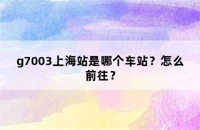 g7003上海站是哪个车站？怎么前往？