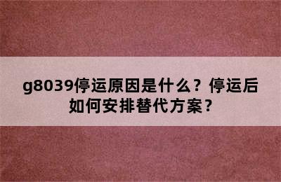 g8039停运原因是什么？停运后如何安排替代方案？