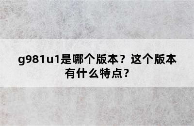 g981u1是哪个版本？这个版本有什么特点？