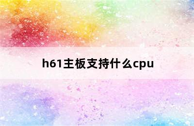 h61主板支持什么cpu