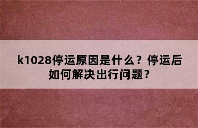 k1028停运原因是什么？停运后如何解决出行问题？