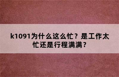 k1091为什么这么忙？是工作太忙还是行程满满？