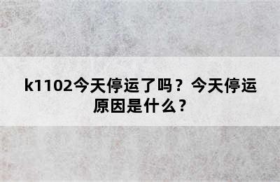 k1102今天停运了吗？今天停运原因是什么？
