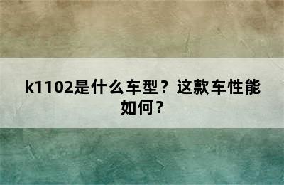 k1102是什么车型？这款车性能如何？